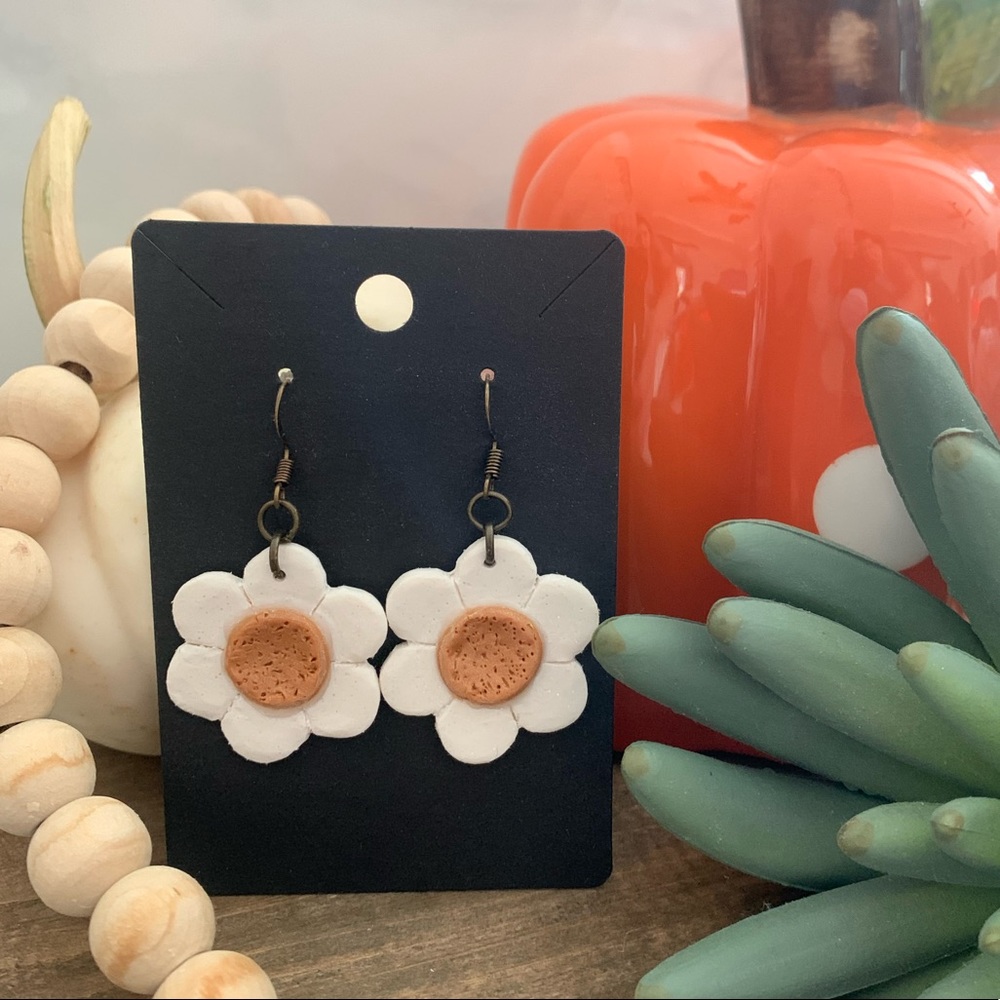 Polymer Clay- Fall Flower Collection on Bronze Metal